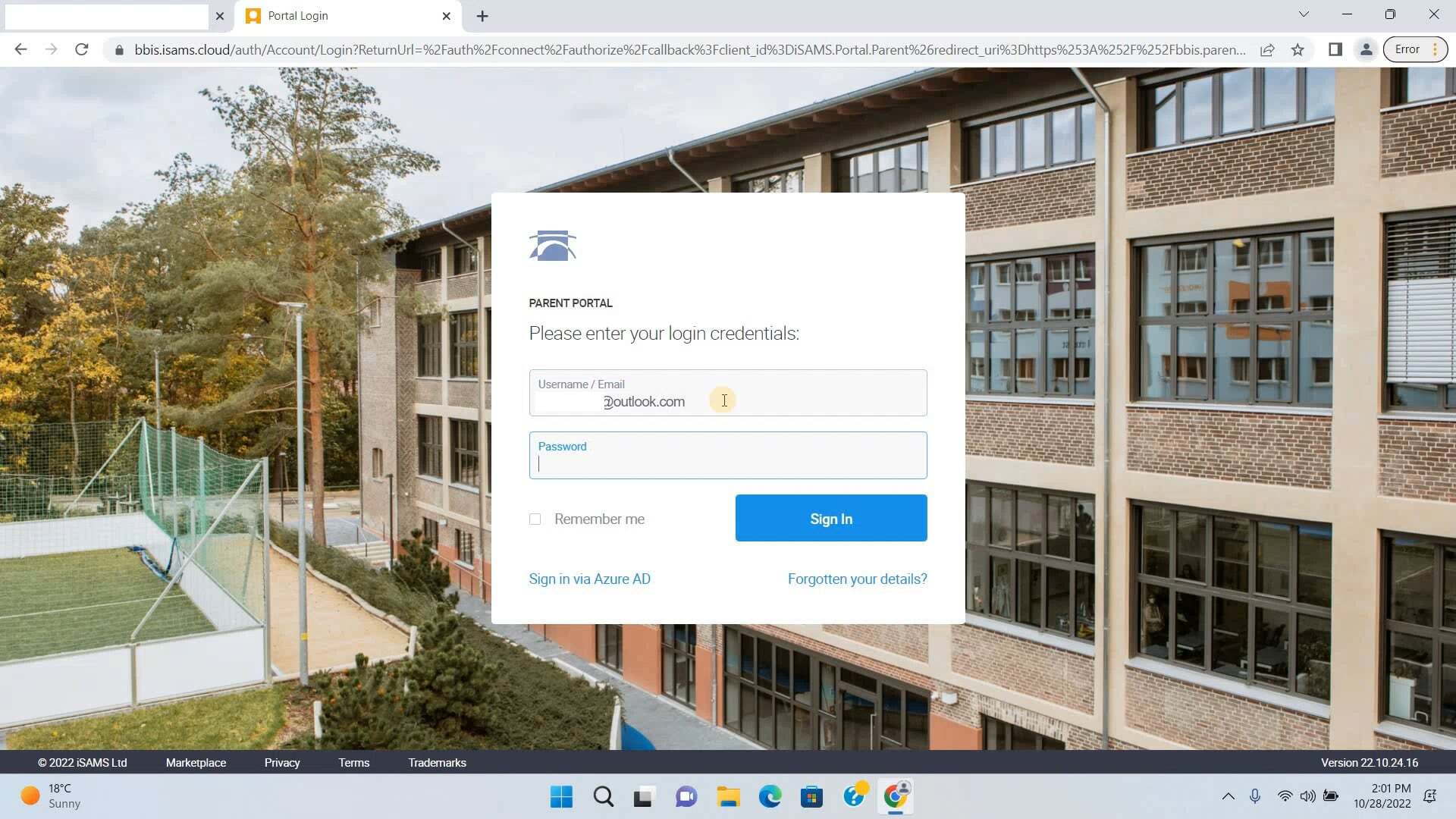 How to reset your password for the iSAMS Parent Portal